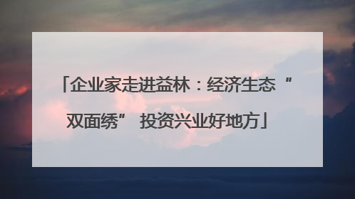 企业家走进益林：经济生态“双面绣” 投资兴业好地方