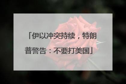 伊以冲突持续，特朗普警告：不要打美国