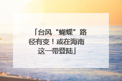 台风“蝴蝶”路径有变！或在海南这一带登陆