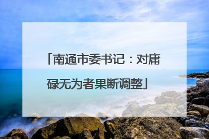 南通市委书记：对庸碌无为者果断调整