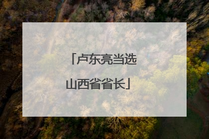 卢东亮当选山西省省长