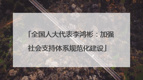 全国人大代表李鸿彬：加强社会支持体系规范化建设