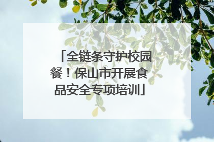 全链条守护校园餐！保山市开展食品安全专项培训