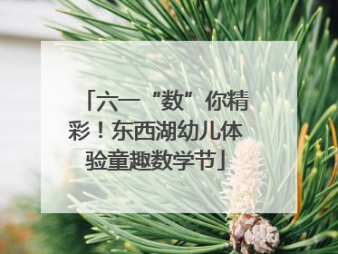 六一“数”你精彩！东西湖幼儿体验童趣数学节