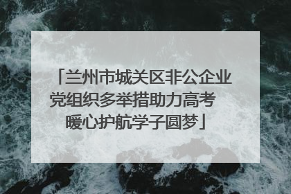 兰州市城关区非公企业党组织多举措助力高考 暖心护航学子圆梦