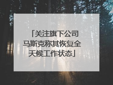 关注旗下公司 马斯克称其恢复全天候工作状态