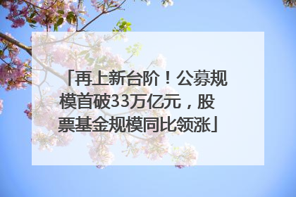 再上新台阶！公募规模首破33万亿元，股票基金规模同比领涨