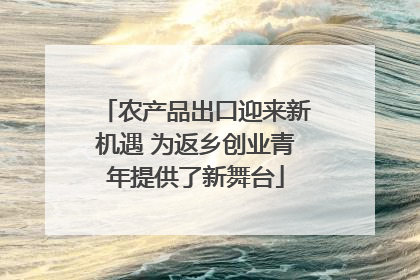 农产品出口迎来新机遇 为返乡创业青年提供了新舞台