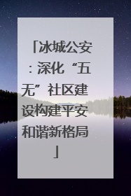 冰城公安：深化“五无”社区建设构建平安和谐新格局