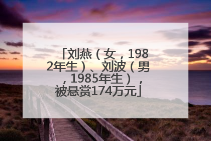 刘燕（女，1982年生）、刘波（男，1985年生），被悬赏174万元