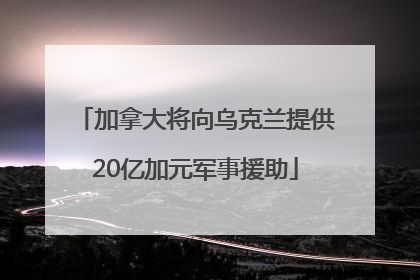 加拿大将向乌克兰提供20亿加元军事援助