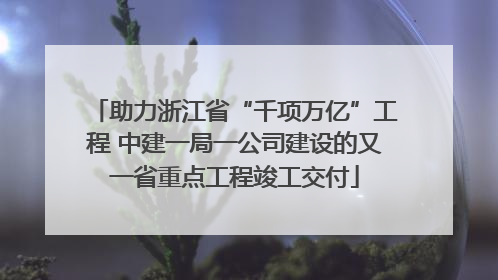 助力浙江省“千项万亿”工程 中建一局一公司建设的又一省重点工程竣工交付