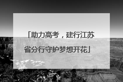 助力高考，建行江苏省分行守护梦想开花