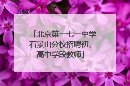 北京第一七一中学石景山分校招聘初、高中学段教师
