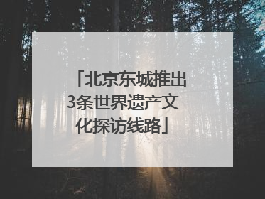 北京东城推出3条世界遗产文化探访线路