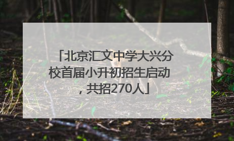 北京汇文中学大兴分校首届小升初招生启动，共招270人