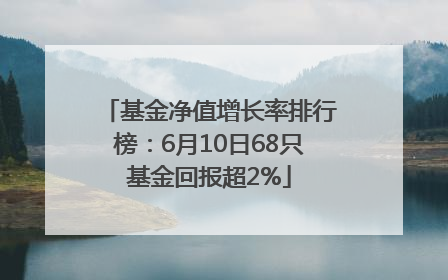 基金净值增长率排行榜：6月10日68只基金回报超2%