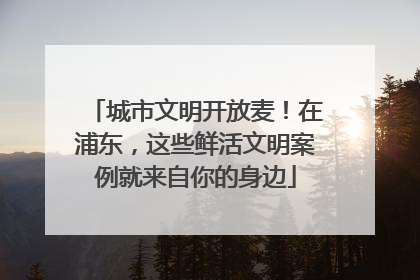 城市文明开放麦！在浦东，这些鲜活文明案例就来自你的身边
