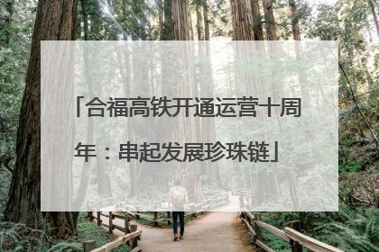 合福高铁开通运营十周年：串起发展珍珠链