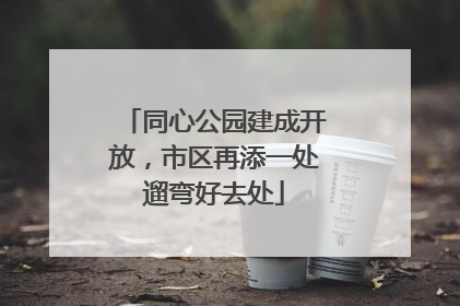 同心公园建成开放，市区再添一处遛弯好去处