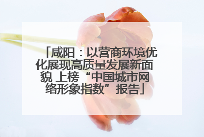 咸阳：以营商环境优化展现高质量发展新面貌 上榜“中国城市网络形象指数”报告