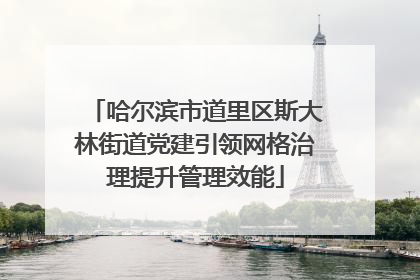 哈尔滨市道里区斯大林街道党建引领网格治理提升管理效能