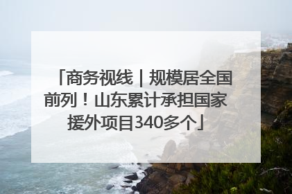 商务视线｜规模居全国前列！山东累计承担国家援外项目340多个