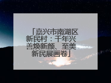 嘉兴市南湖区新民村：千年兴善焕新颜、至美新民展画卷