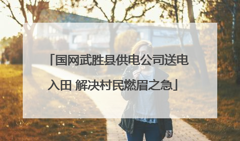 国网武胜县供电公司送电入田 解决村民燃眉之急