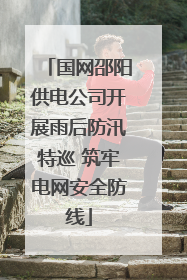 国网邵阳供电公司开展雨后防汛特巡 筑牢电网安全防线