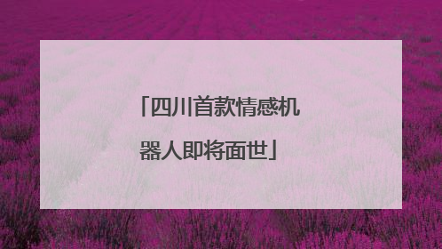 四川首款情感机器人即将面世