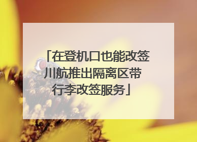 在登机口也能改签 川航推出隔离区带行李改签服务