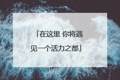 在这里 你将遇见一个活力之都