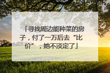 寻找周边能种菜的房子，付了一万后去“比价”，她不淡定了