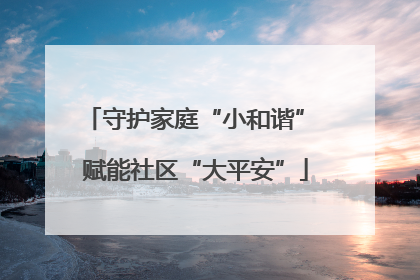守护家庭“小和谐” 赋能社区“大平安”