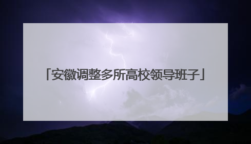 安徽调整多所高校领导班子