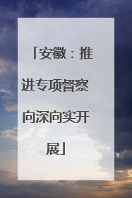 安徽：推进专项督察向深向实开展
