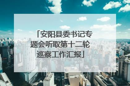 安阳县委书记专题会听取第十二轮巡察工作汇报
