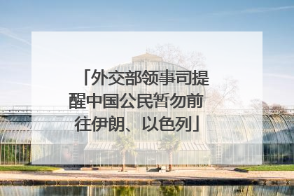 外交部领事司提醒中国公民暂勿前往伊朗、以色列