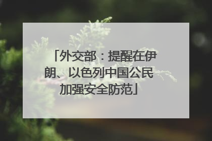 外交部：提醒在伊朗、以色列中国公民加强安全防范