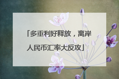 多重利好释放，离岸人民币汇率大反攻