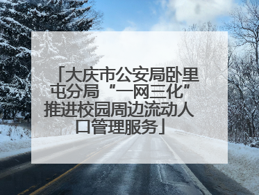 大庆市公安局卧里屯分局“一网三化”推进校园周边流动人口管理服务