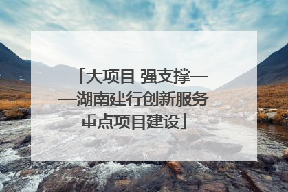 大项目 强支撑——湖南建行创新服务重点项目建设