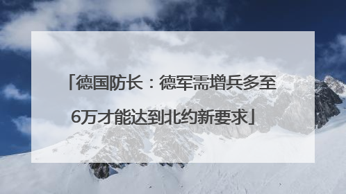 德国防长：德军需增兵多至6万才能达到北约新要求