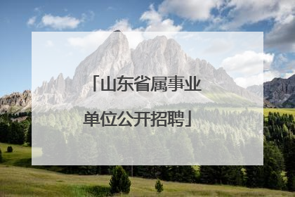 山东省属事业单位公开招聘