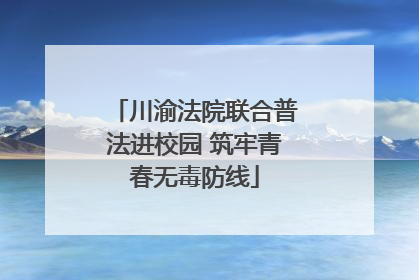 川渝法院联合普法进校园 筑牢青春无毒防线
