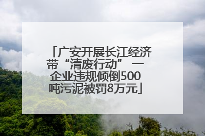 广安开展长江经济带“清废行动” 一企业违规倾倒500吨污泥被罚8万元