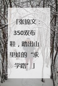 张锦文：350双布鞋，踏出山里娃的“求学路”