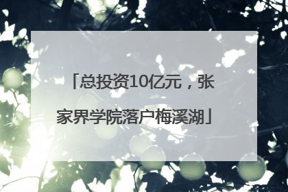 总投资10亿元，张家界学院落户梅溪湖