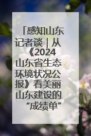 感知山东记者谈｜从《2024山东省生态环境状况公报》看美丽山东建设的“成绩单”与“任务书”